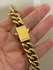 18k Gold Plated Stainless Steel Miami Cuban Link Thick Heavy Chain   14mm  