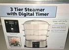 Salton-cook s Essent  3-tier Food Steamer W digital Timer rice Bowl-model  ces1d