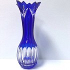 Caesar Crystal Bohemiae Very Rare Czech Republic 24  Pbo Cobalt Blue 10   Vase