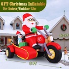 6ft Inflatable Christmas Santa On Motorcycle - Outdoor Holiday Decoration  Yard