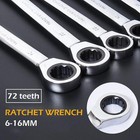 6mm-14mm Ratcheting Wrench Combination Spanner Flexible Head Metric 1pc