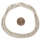 Silver Heishi Ethiopian Beads 3mm African White Metal Large Hole 28 Inch Strand