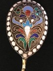 Original Great Russian Imperial Silver 84 Cloisonne Enamel Spoon Antique Russia