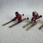 Vintage Barclay Manoil Skier Lead Snow Skiing Metal Figures Set Of 5