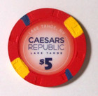  5 00 Casino Chip Caesars Republic Casino Lake Tahoe  Nv   New   Lightly Used