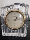 Seiko Glass Desk Clock Quartz Analog Rectangular Clear Gold Model Qqz286s