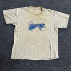 Anvil T-shirt Mens Size Xl Gray Vintage Leopard Thoreau Graphic Cotton Usa Made