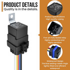 2 Pcs 5-pin 12v Waterproof Relay With Harness  40 Amp Spdt Relay Switch  Tinned