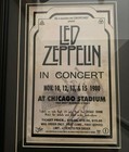Led Zeppelin 1980 Chicago Concert Framed Ticket   Poster Set Coa Included