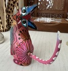 Oaxacan Cat Wood Carving Mexican Folk Art Oaxaca Mexico Carved Wooden Sculpture