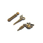 Enamel Pin Custom Lapel The Needles And Sheers Mini Hat Pin Set Tattoo   Barber 