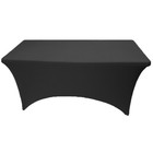 6  Ft  Spandex Fitted Stretch Tablecloth Table Cover Wedding Banquet Party Black