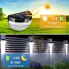 4-12pcs Solar Powered Led Wall Lights Door Fence Light Outdoor Garden Lamp Light