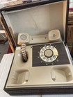 Vtg Gte Executive Rotary Phone In A Decorative Box - Works Deco Tel