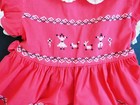 Vintage Nannette Toddler Girls Dress - Size 2 - Embroidered Red Dress Lace Trim