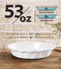 Lareina Deep Dish Pie Pan 9 Inch Ceramic  53 Oz Plate  53 Oz  White-2 Pcs