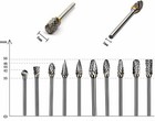 1 2 Set Tungsten Carbide Rotary Cutting Carving Burr Bit 1 8 set For Dremel Tool