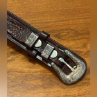 Vintage Hand Tooled Leather Western Belt W  Sterling Silver Buckle Set - Size 40