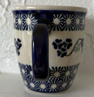 Boleslawiec Polish Handmade Pottery Mug Cup 108 Blue Flowers Maker Signed