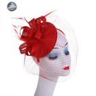 Wedding Bridal Fascinator Hat Mesh Lace Feather Headband Tea Party Women