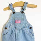 Vintage Oshkosh Bgosh Bib Overalls Toddler Girls 2t Blue Denim Vestbak Snap Leg