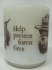Vintage Smokey The Bear Help Prevent Forest Fires Milk Glasbake Coffee Cups Pair