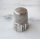 Antique Simons Bros Collectible 925 Sterling Silver Sewing Thimble Ornate Size 8