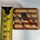 Vintage Dollhouse Miniature Wooden Butcher Block Table Kitchen Furniture