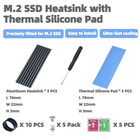 5 Pack Ssd Heat Sink Cooler For 2280 Ssd  Nvme Heatsink With Thermal Silicone