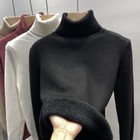 Women High Neck Fleece Lined Sweater Jumper Knitted Pullover Top Thick Warm Slim