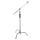 Flashpoint 10  C Stand On Turtle Base Kit  Chrome With Boom Pole Holder
