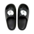 Pom-pom Slippers Black Happy Bear