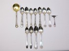 13 Pc Antique Sterling Silver Teaspoon Soup Server Pusher Art Nouveau 251 6g Lot