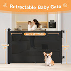 Retractable Baby Gate For Stairs   Doorways  34  Tall Extends To 55  Wide  Mesh