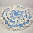 Beautiful Vintage Crocheted Bed Doll Dress Blue White With Snaps 20  Diameter 