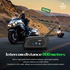 V6 Pro   plus Bluetooth Motorcycle Helmet Intercom Headset With 800m Interphone