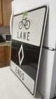 Retired Authentic Road Street Sign Bike Bicycle Lane Ends 30 x24   7-90