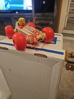 Vintage Fisher Price  8 Bouncy Racer 1960 Pull Toy Yellow Helmet Original String
