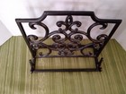 Cook Book Easel Stand Holder Fleur De Lis Cast Wrought Iron Scroll 10 x11 