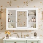 Modern Wall Mounted Bathroom Mirror Cabinet W  Adjustable Shelf   Storage White