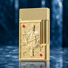 Double Flame Poker Jack Gold Engraved L2 Lighter