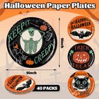 Halloween Paper Plates Vintage Orange Black Disposable Dinner Plates Black Cat P