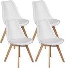 Set Of 4 Pu Leather Dining Chairs Kitchen Mid-century Modern Chair With Wood Leg