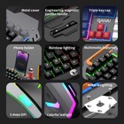 Gaming Keyboard And Mouse Combo Rainbow Led Backlit Metal Panel For Pc Ps4 Xbox