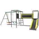 6 In 1 Metal Playground Swing Set Outdoor Play Set For Kids W  Slide   2 Swings