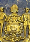 Vintage Brass Delaware Coat Of Arms Plaque Harleysville Pa Artcaster 8x8   