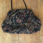 Vintage Tapestry Crossbody Bag 1960s Metal Clutch Frame Fabric Purse Handbag