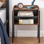 Vecelo Industrial Nightstand Set Of 2 End Table Rustic Brown 2-tier