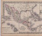 1873 United States - Mexico - West Indies Map Original Large 21x13