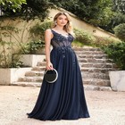 Shiny Appliques A Line Evening Dresses Elegant Prom Gown Formal Vestido De Gala